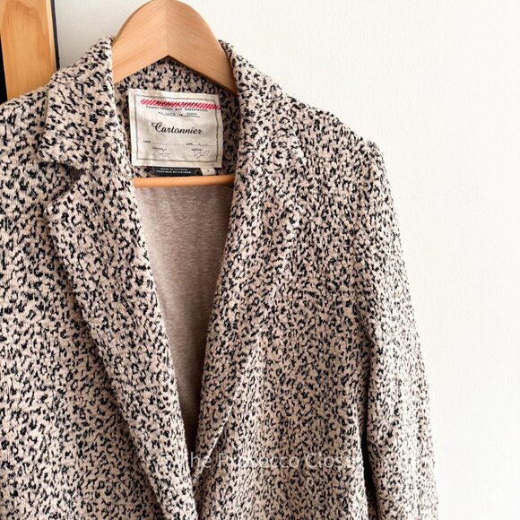 Anthropologie CARTONNIER Women’s Leopard Print Coat Long Blazer Jacket (S) - Picture 3 of 5